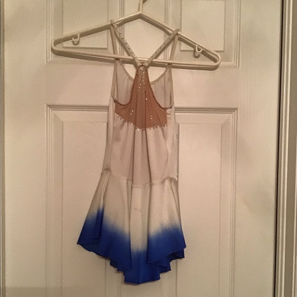 White & blue figure skating dress - Picture 4 of 7